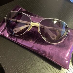 COACH Allegra aviator sunglasses white